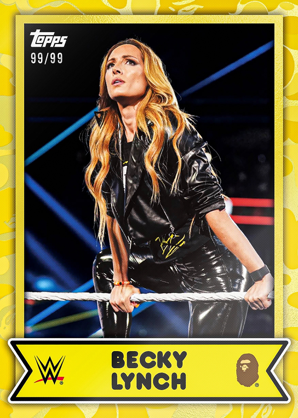 wwe trading card from 2025 Topps WWE x BAPE, published by Topps