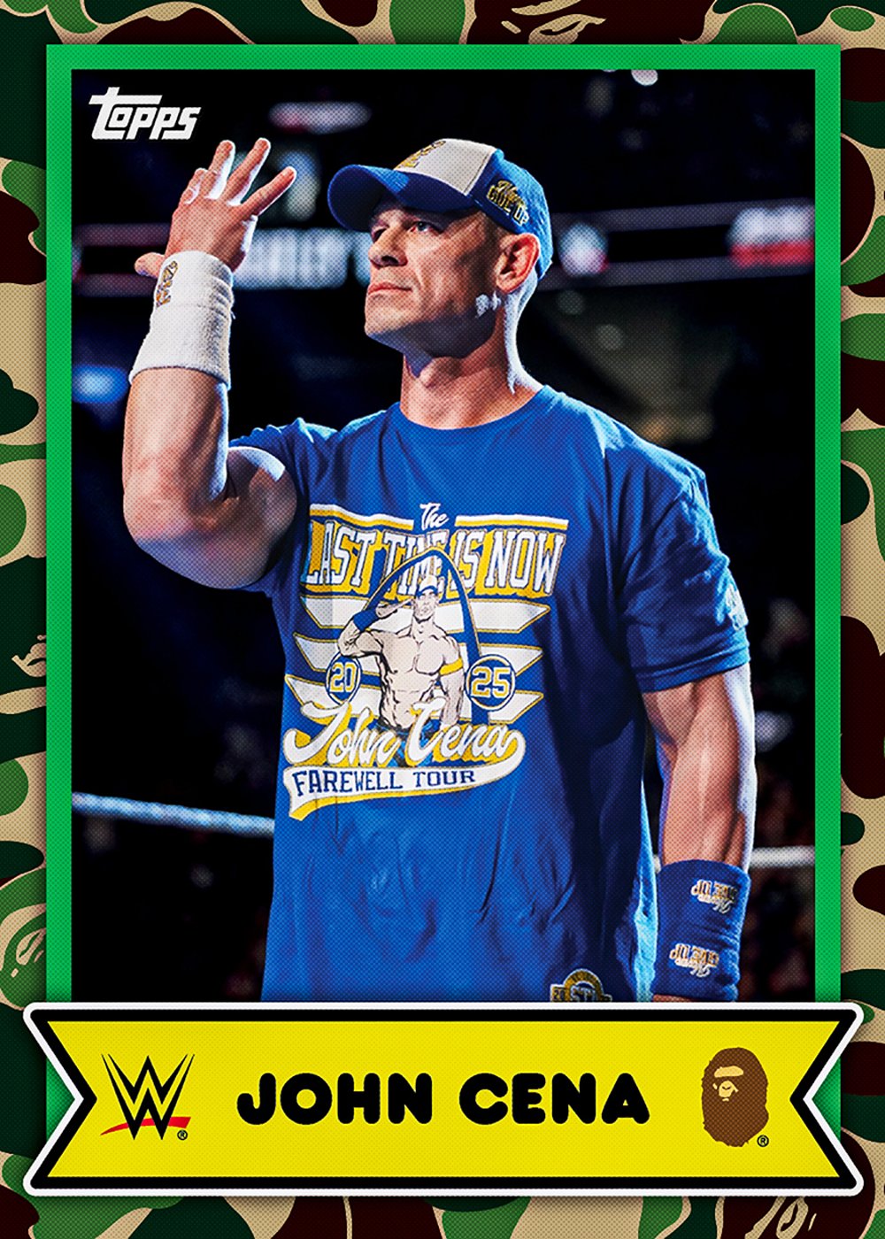 wwe trading card from 2025 Topps WWE x BAPE, published by Topps