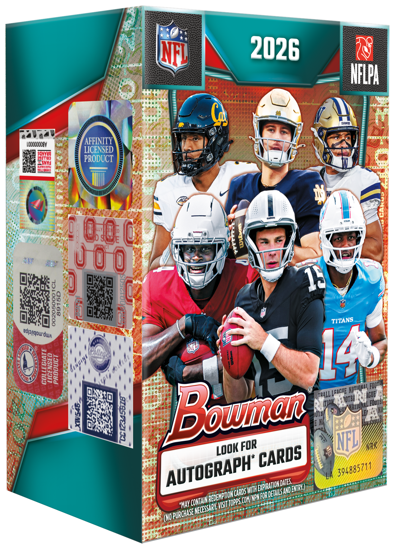 Sealed 2026 Bowman Football box, Topps product photograph