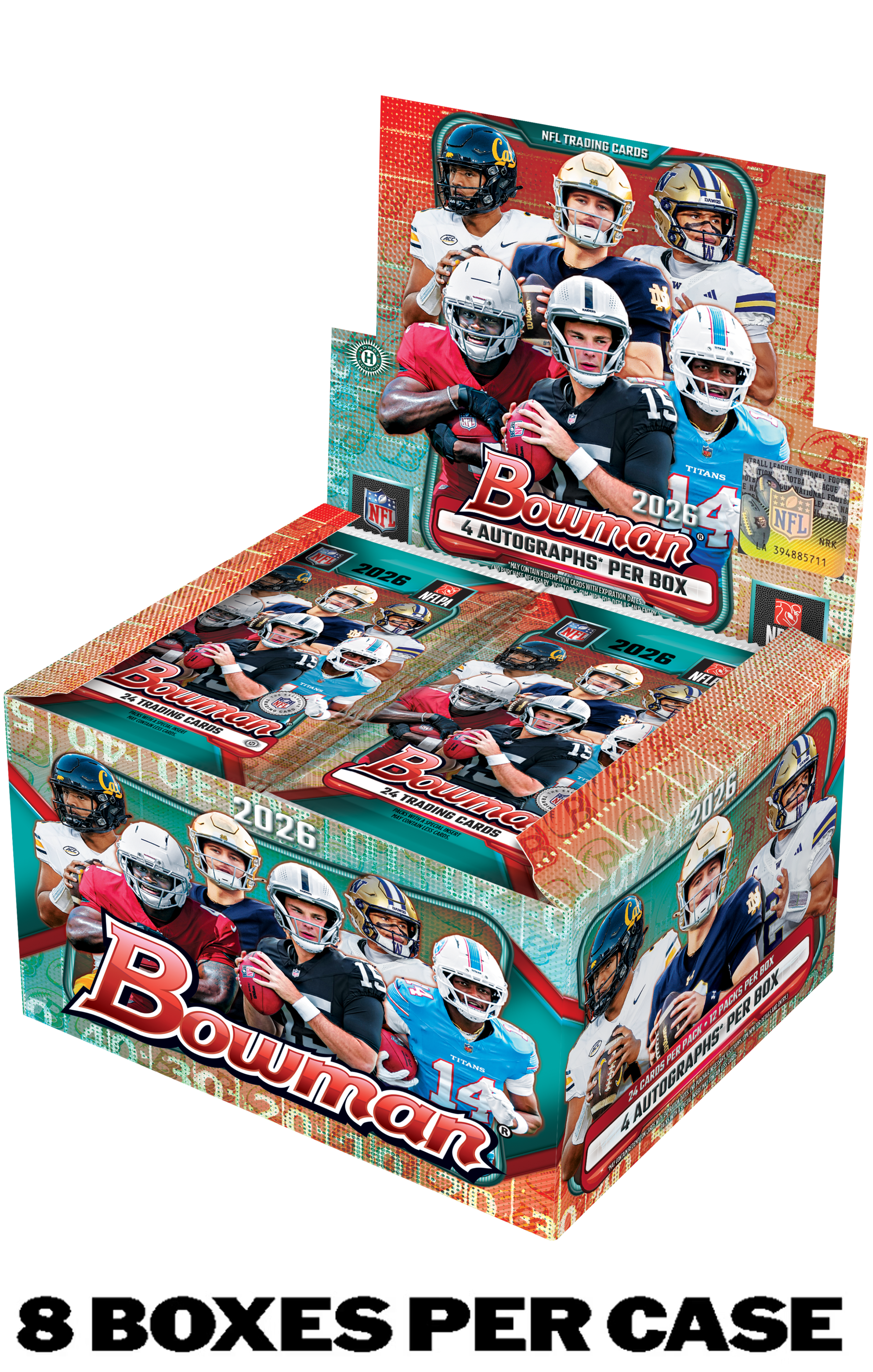 Sealed 2026 Bowman Football box, Topps product photograph