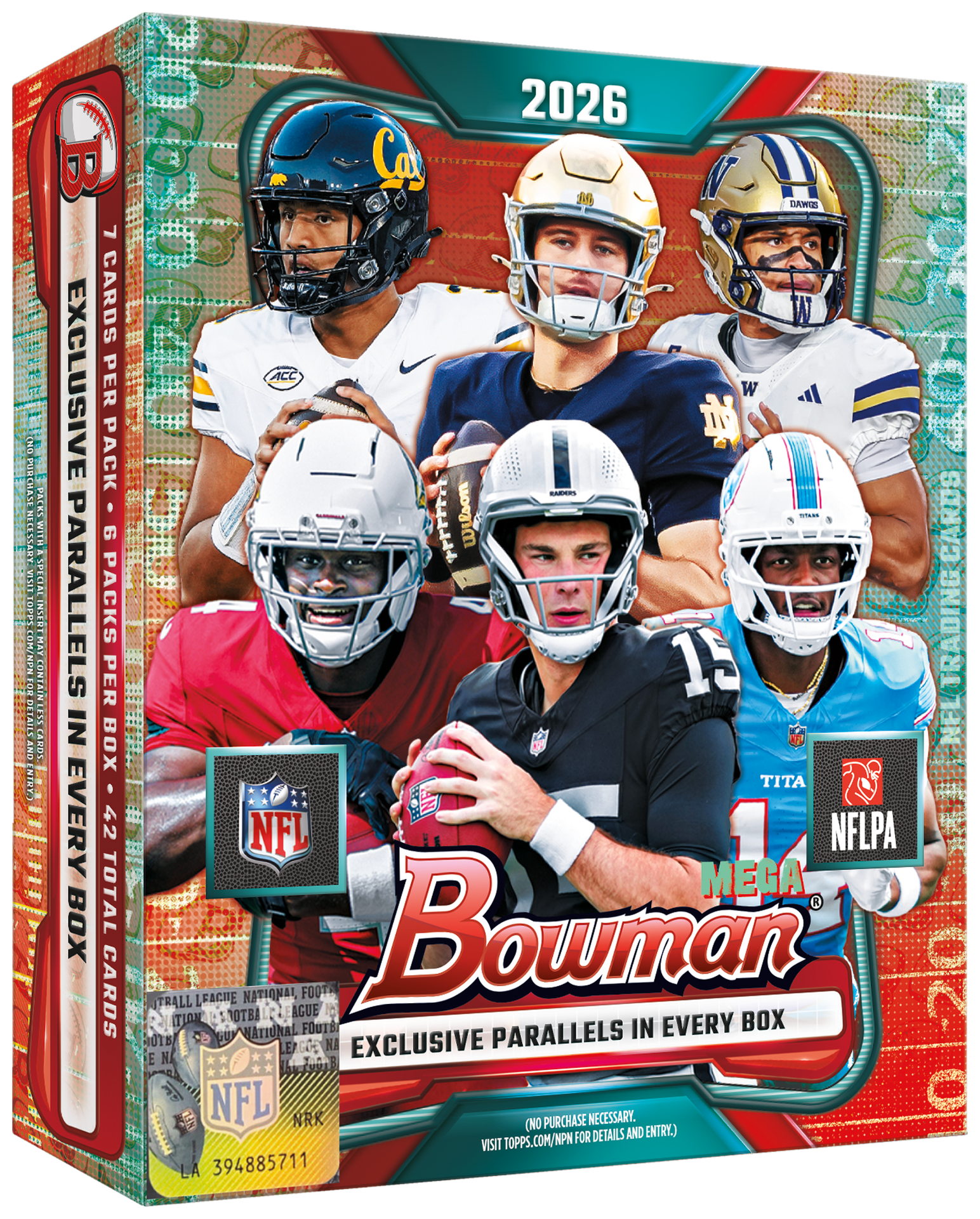 Sealed 2026 Bowman Football box, Topps product photograph