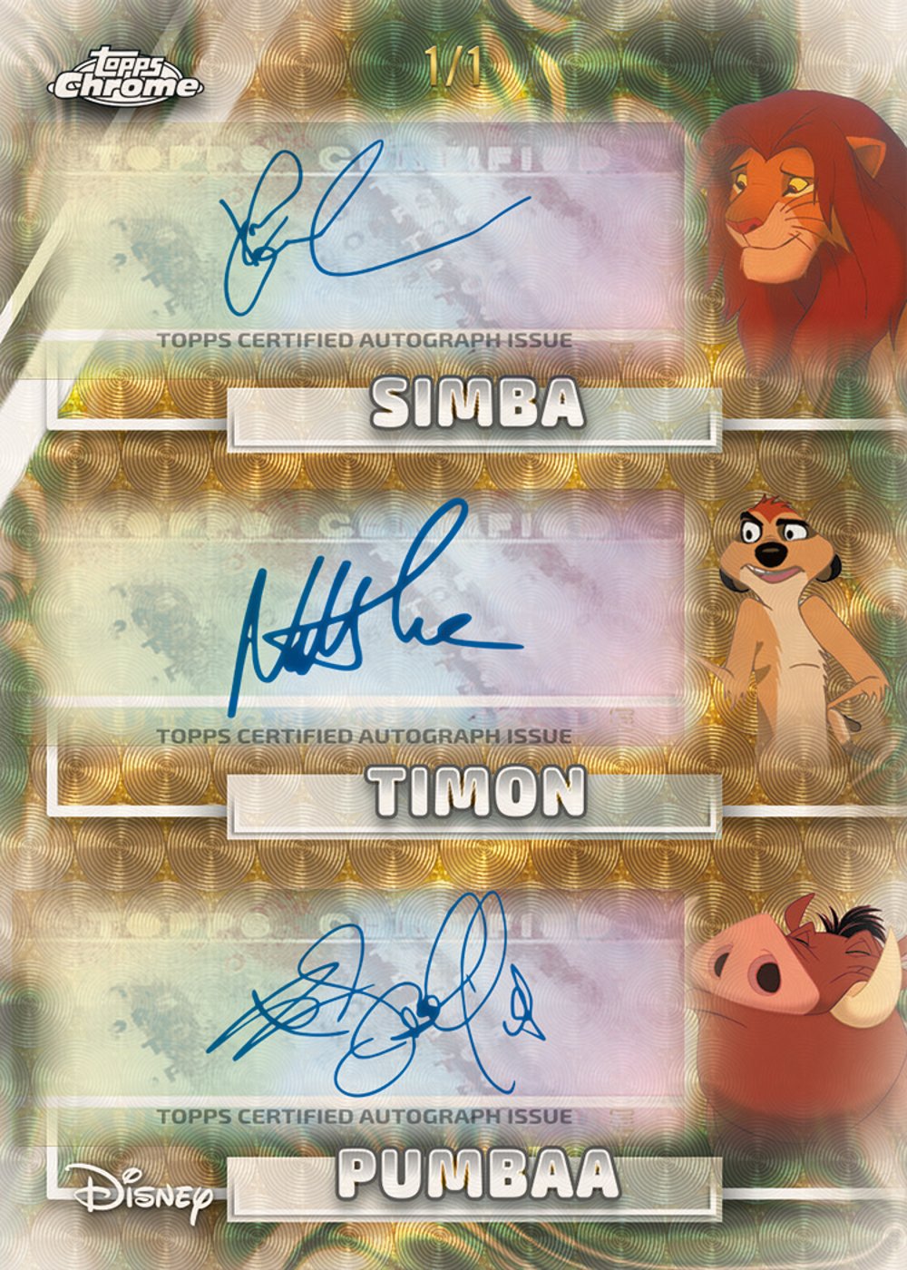 Superfractor Disney trading card, 26 DNYC 2525 FR parallel from 2026 Topps Chrome Disney by Topps