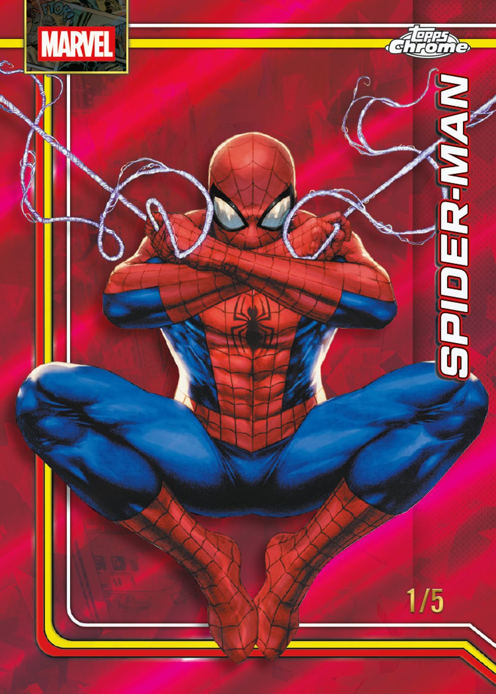 Sapphire Marvel trading card, 26 MACC 1112 FR Red parallel from 2026 Topps Chrome Marvel Sapphire by Topps