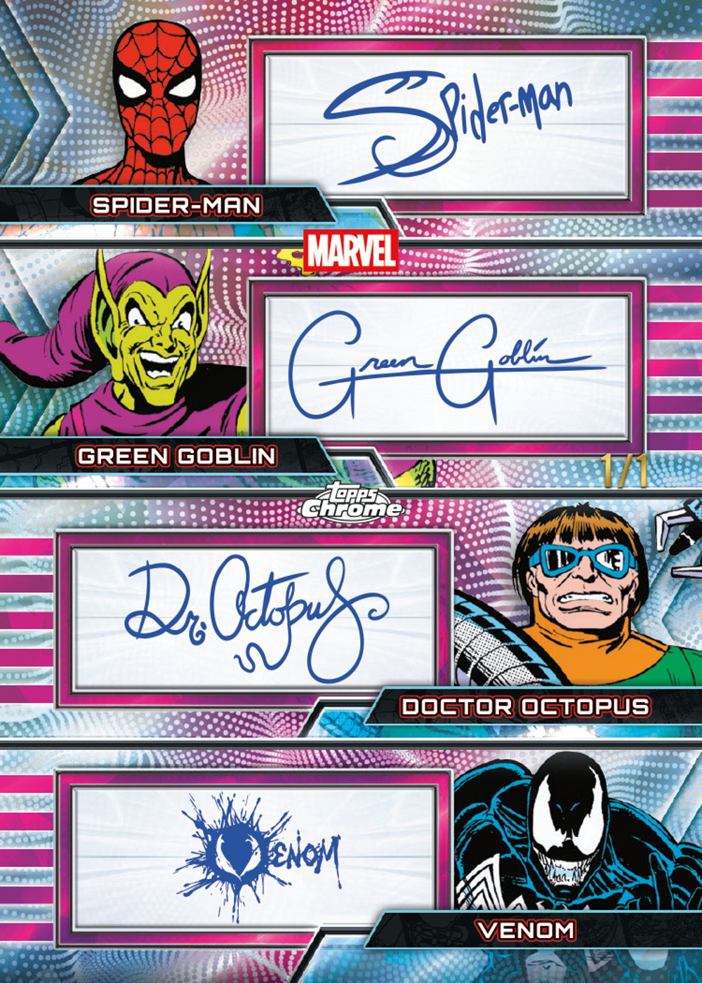 Padparadsha Marvel trading card, 26 MACC 3902 FR parallel from 2026 Topps Chrome Marvel Sapphire by Topps