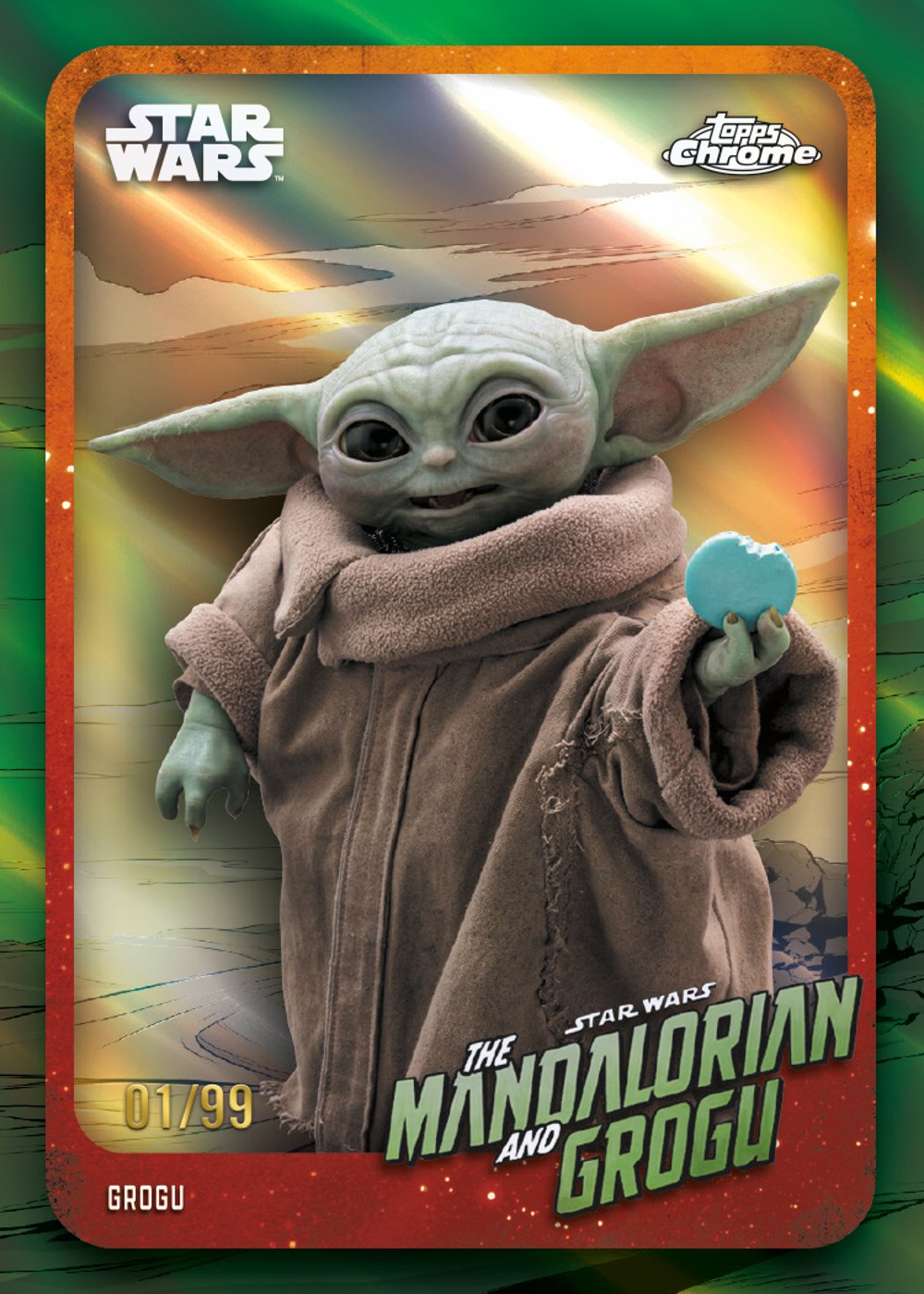 Refractor star wars trading card, 26 SWCM 2703 FR Green parallel from 2026 Topps Chrome Star Wars by Topps