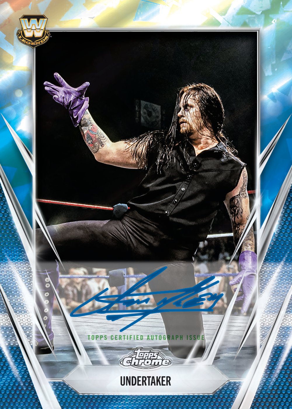 Parallel wwe trading card, 26 CWWE 5016 FR Sapphire parallel from 2026 Topps Chrome WWE Sapphire by Topps