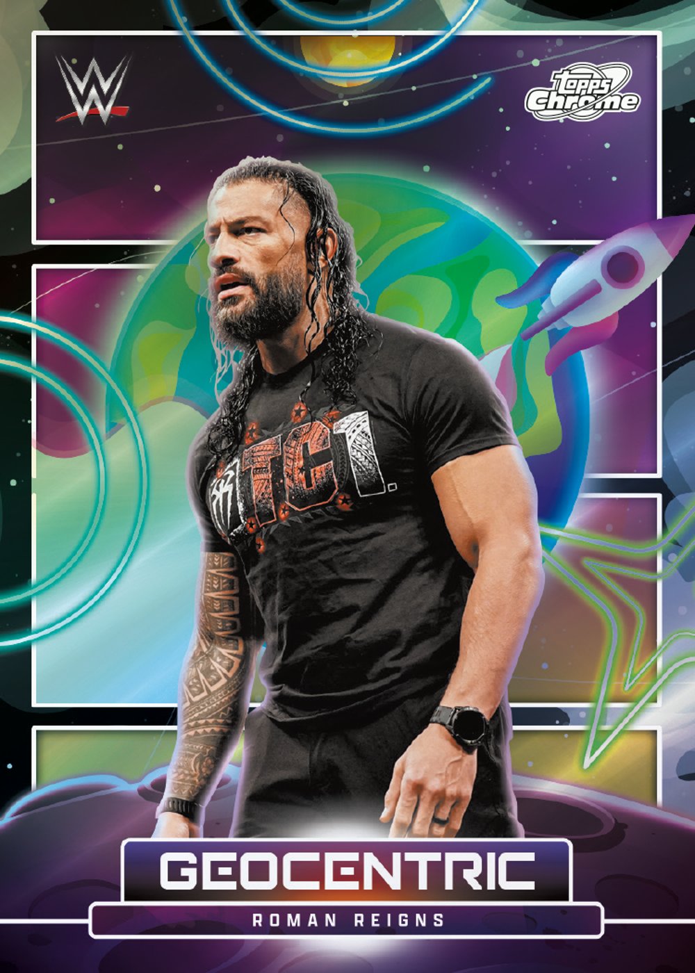 Geocentric 26 CCWW 2803 wwe trading card from 2026 Topps Cosmic Chrome WWE by Topps