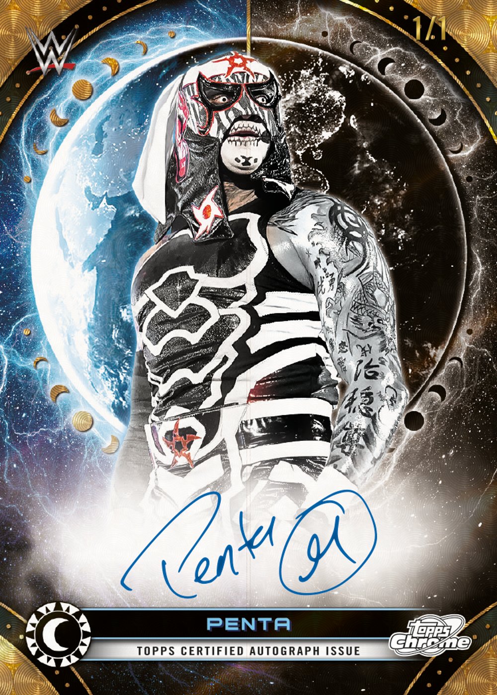 Superfractor wwe trading card, Equinox Autographs 26 CCWW 3325 FR parallel from 2026 Topps Cosmic Chrome WWE by Topps