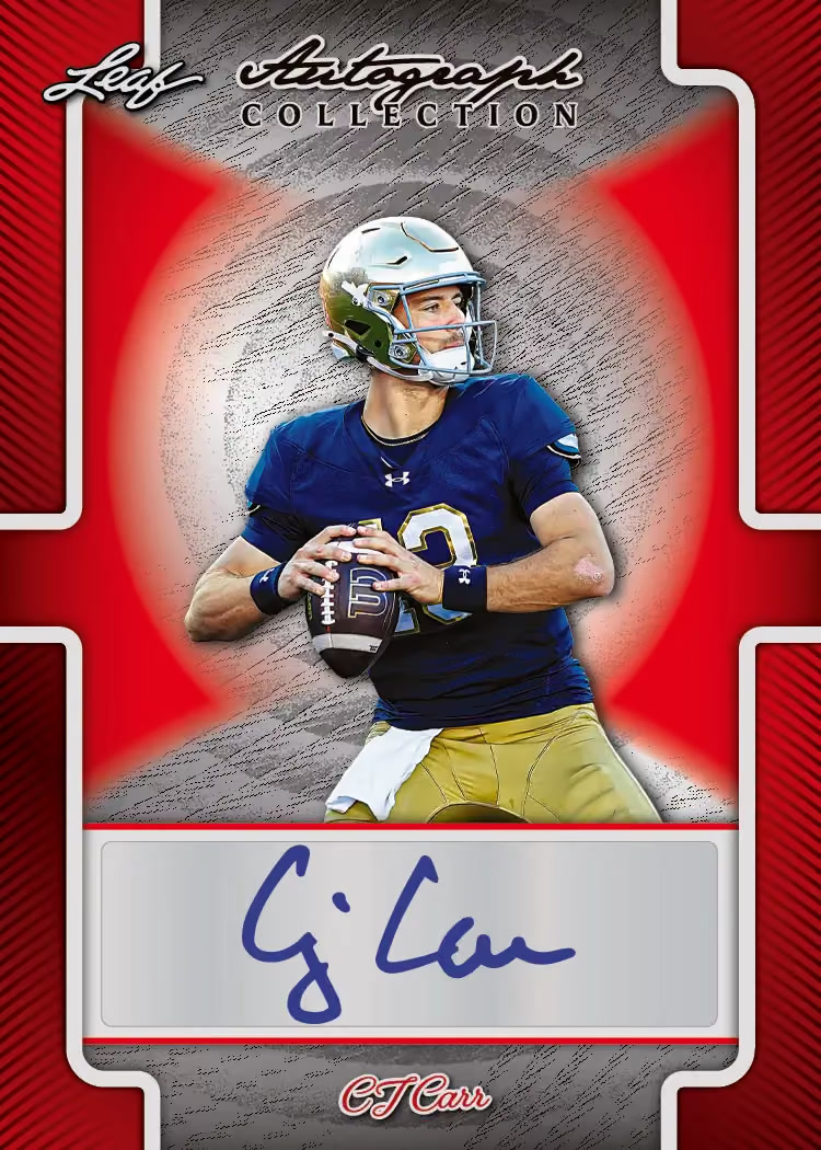trading card from 2026 Leaf Autograph Collection Football, published by Leaf