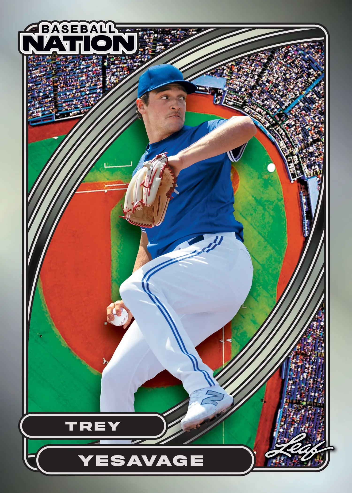 Sales trading card, 26 L Baseball Nation Base parallel from 2026 Leaf Baseball Nation by Leaf