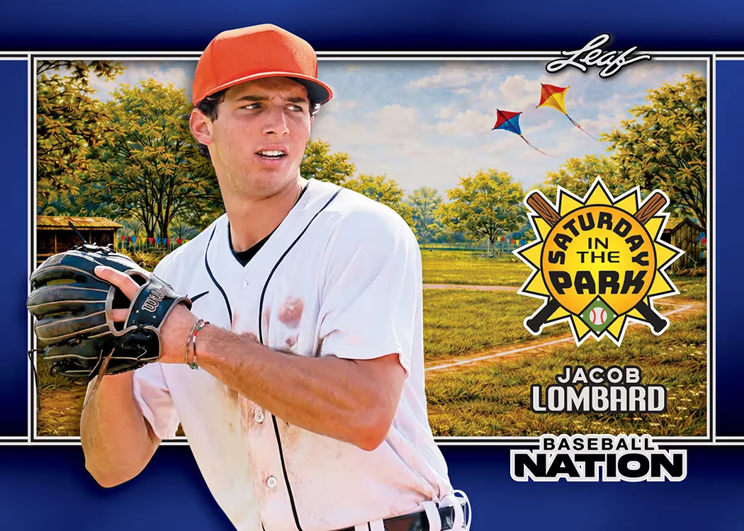 Sales trading card, 26 L Baseball Nation Saturday In The Park parallel from 2026 Leaf Baseball Nation by Leaf