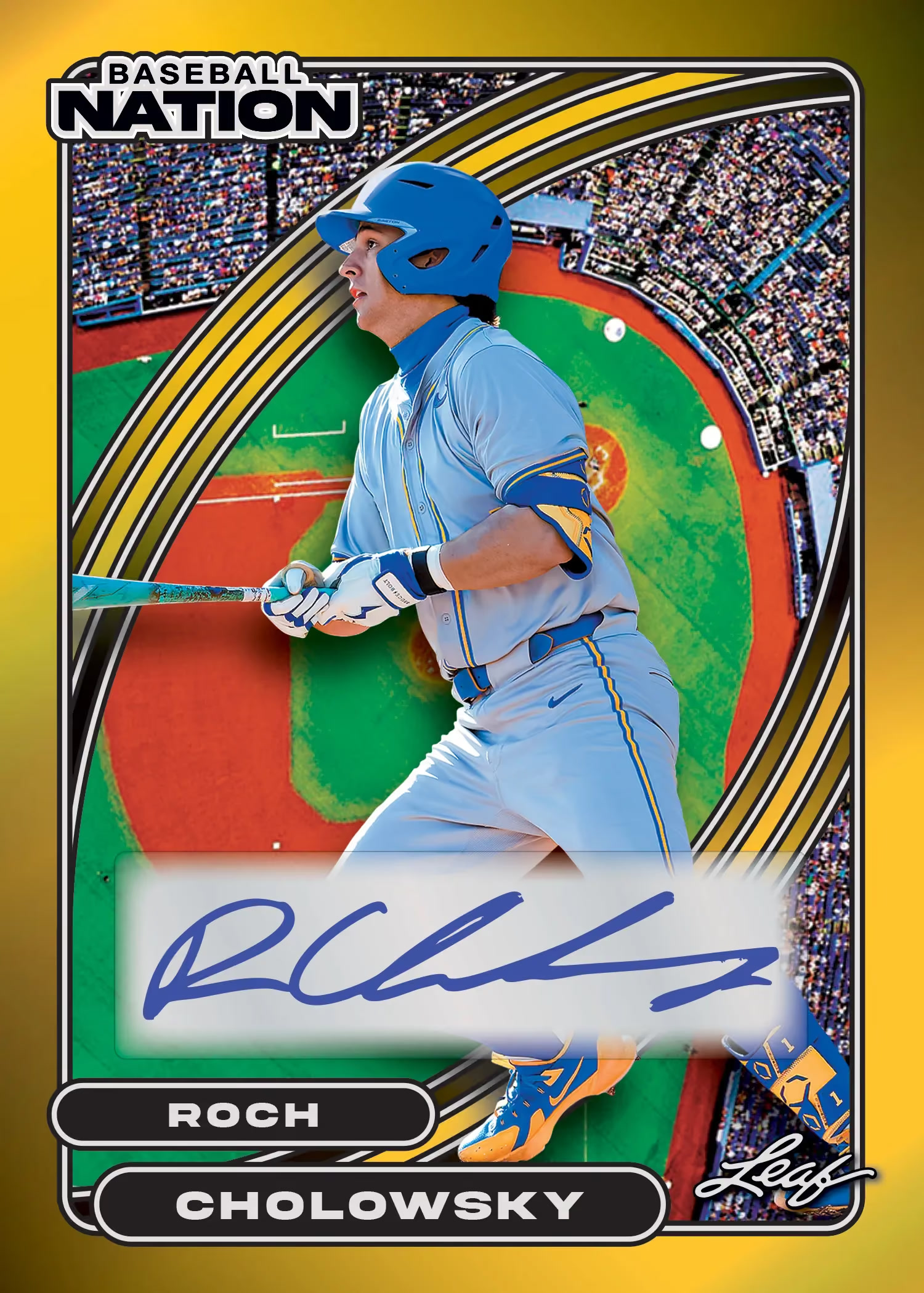 Sales trading card, 26 L Baseball Nation Base Auto parallel from 2026 Leaf Baseball Nation by Leaf