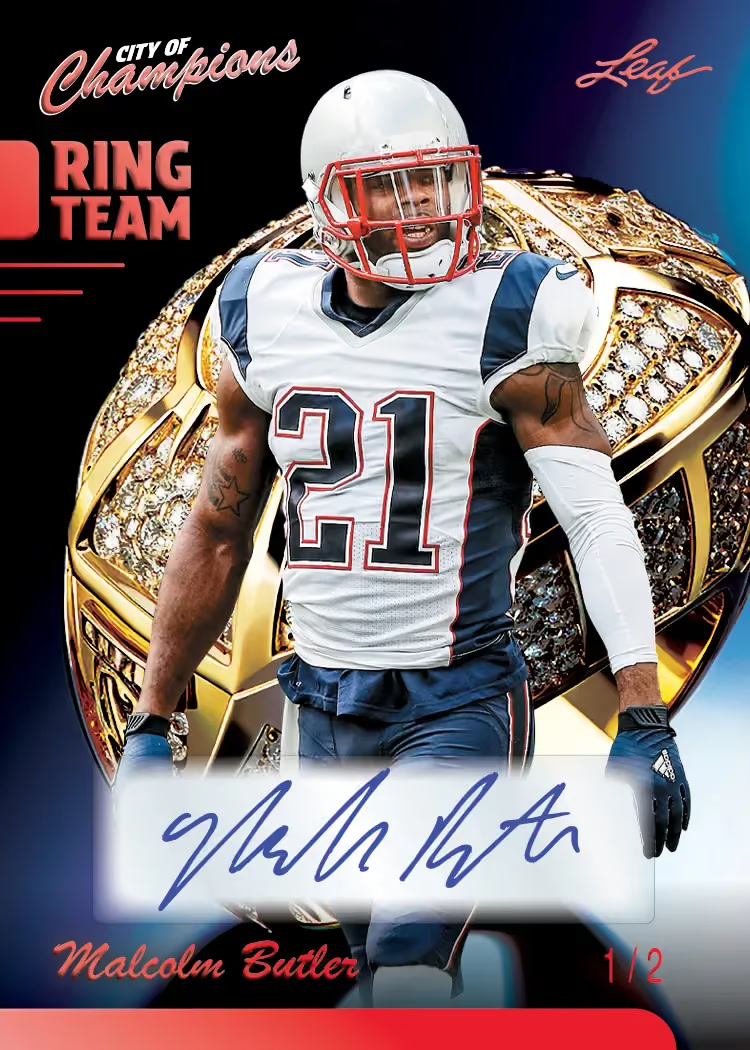 Sales trading card, 12 Ring Team parallel from 2026 Leaf City of Champions by Leaf