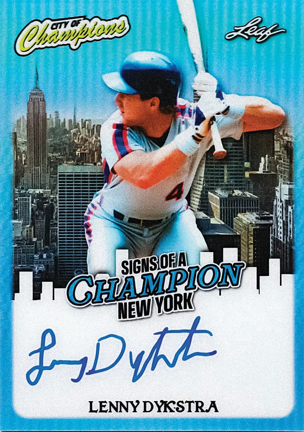 Champion trading card, Signs Of A parallel from 2026 Leaf City of Champions by Leaf
