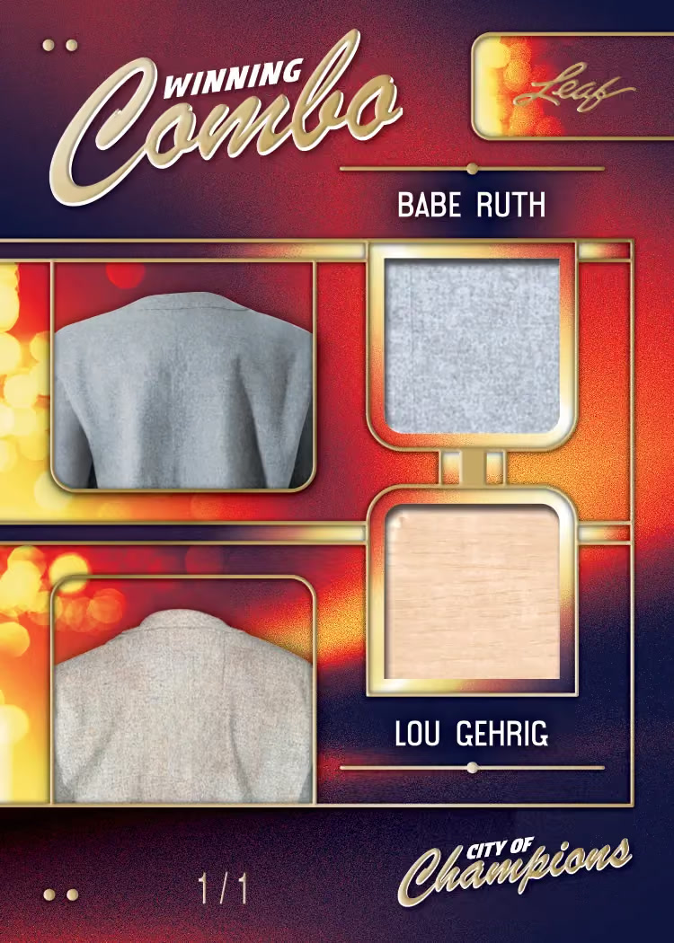 Sales trading card, 18 Winning Combo parallel from 2026 Leaf City of Champions by Leaf