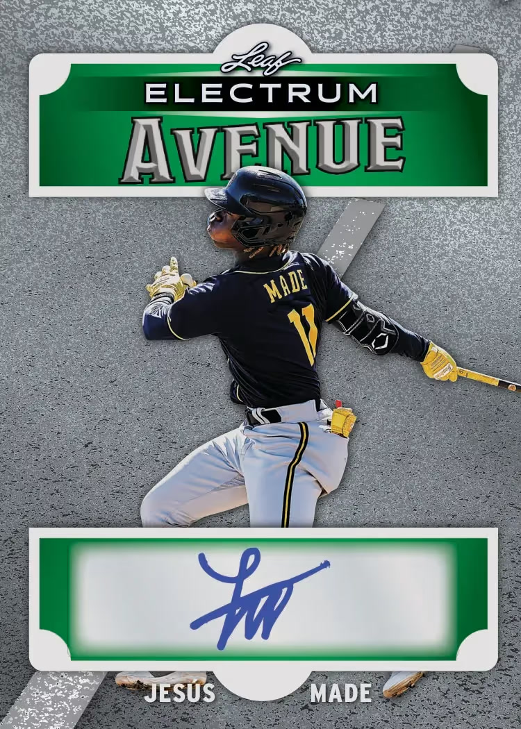 trading card from 2026 Leaf Electrum Baseball, published by Leaf