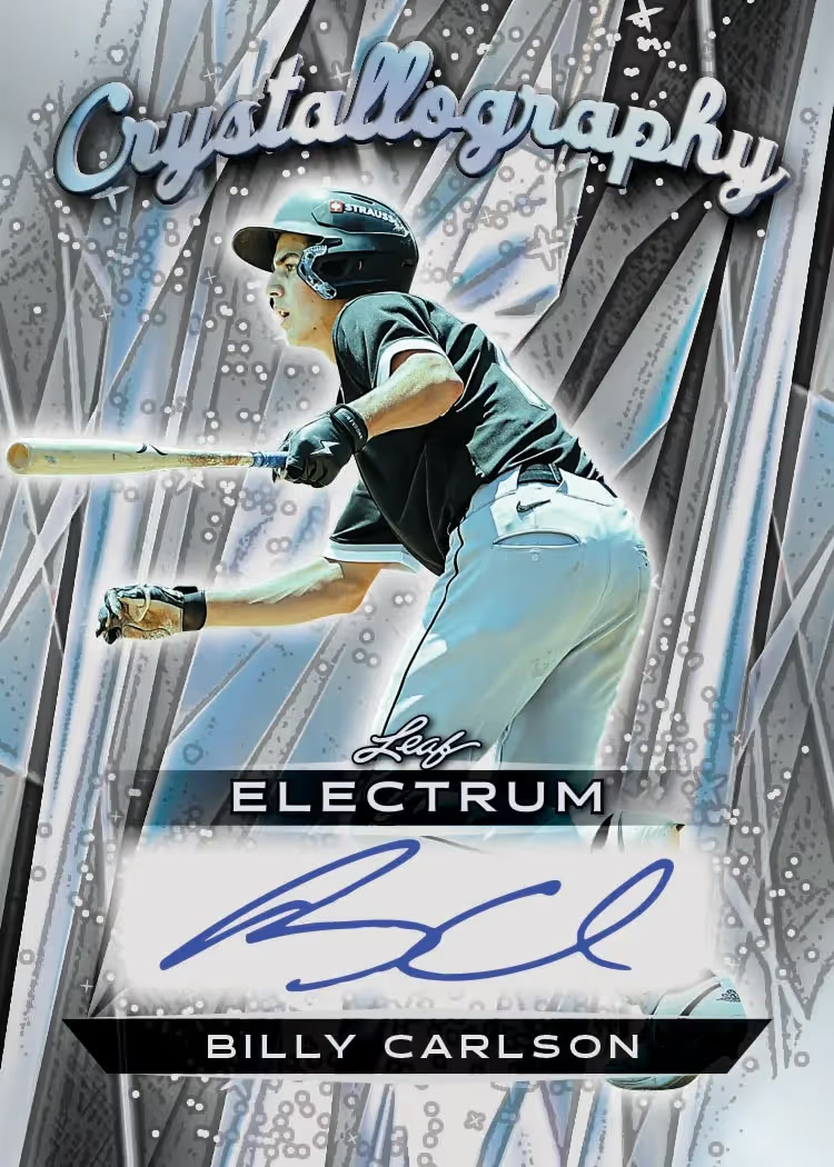 trading card from 2026 Leaf Electrum Baseball, published by Leaf