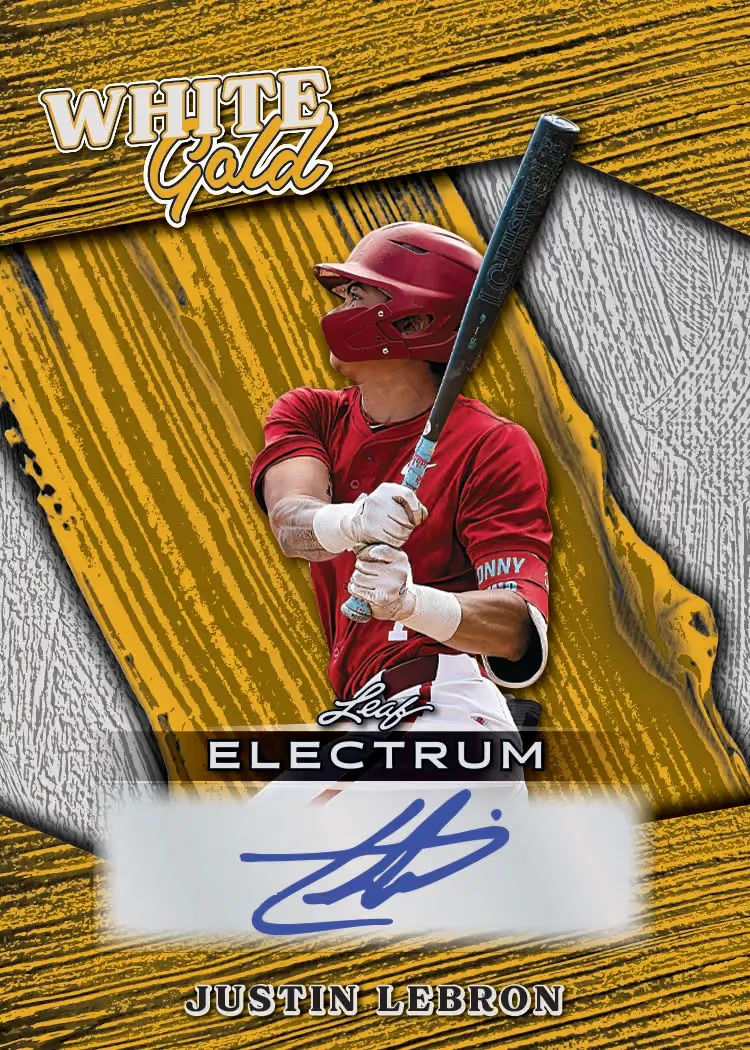 trading card from 2026 Leaf Electrum Baseball, published by Leaf