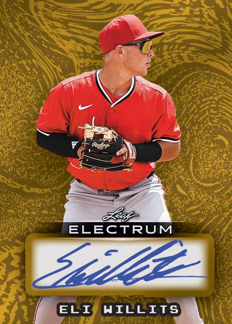 trading card from 2026 Leaf Electrum Baseball, published by Leaf