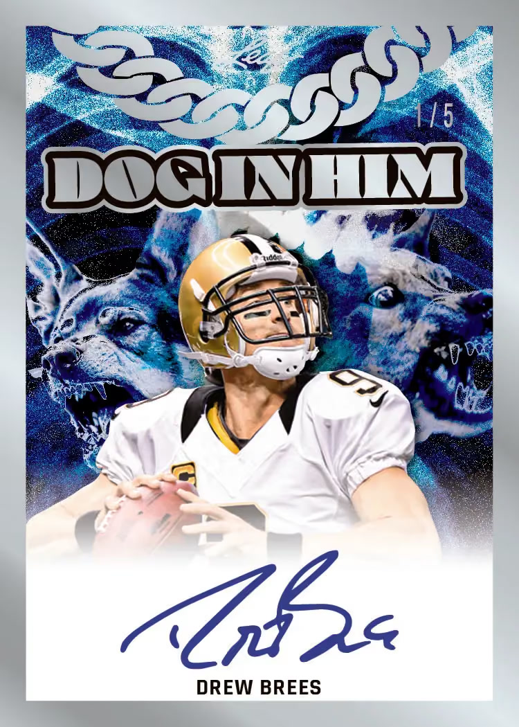 SC trading card, 14-Dog in Him Auto parallel from 2026 Leaf Football by Leaf