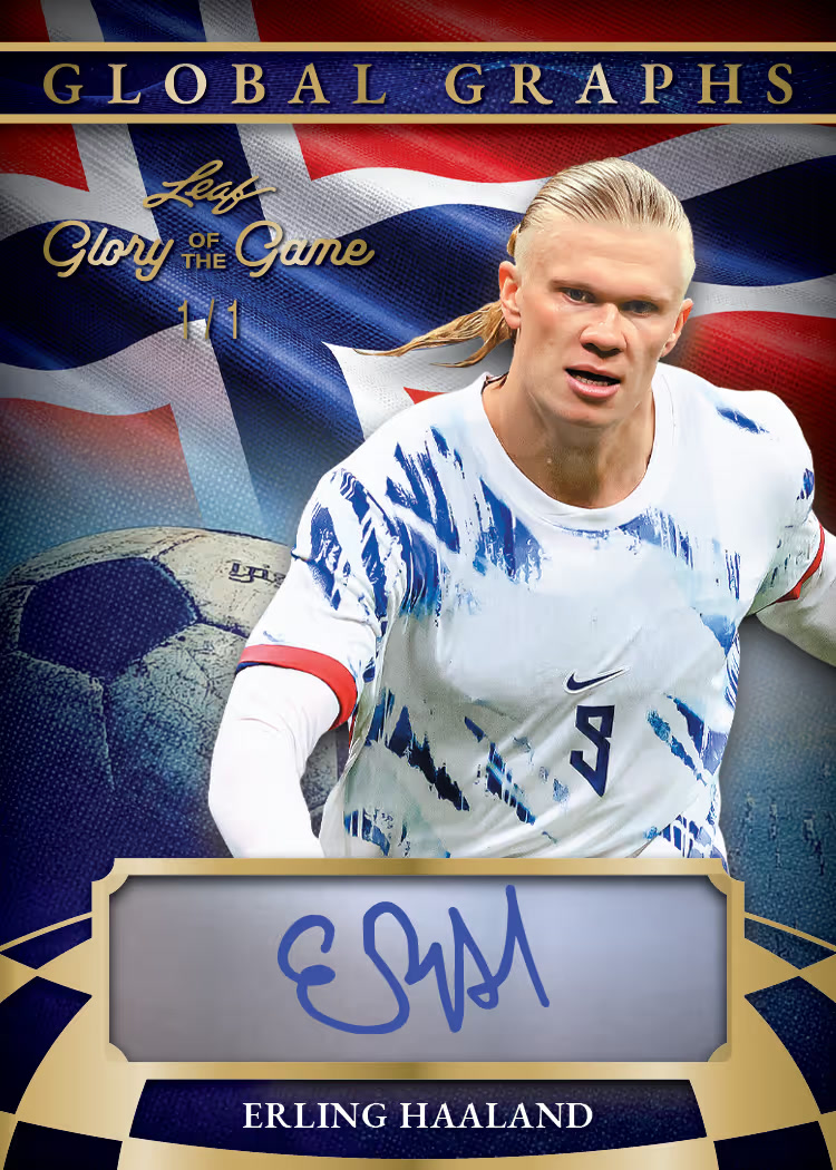 Graphs trading card, Global parallel from 2026 Leaf Glory of the Game Soccer by Leaf