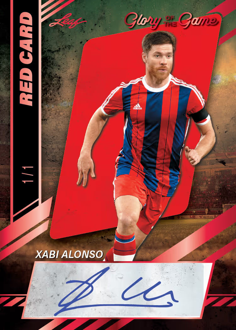 Card trading card, Red parallel from 2026 Leaf Glory of the Game Soccer by Leaf