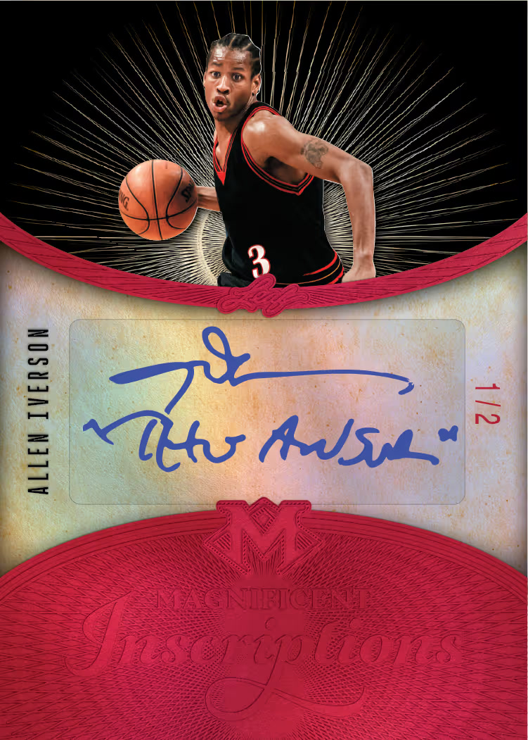 699744c4b8c3d427d334655e Inscription Allen Iverson 1 trading card from 2026 Leaf Magnificence Multi-Sport by Leaf