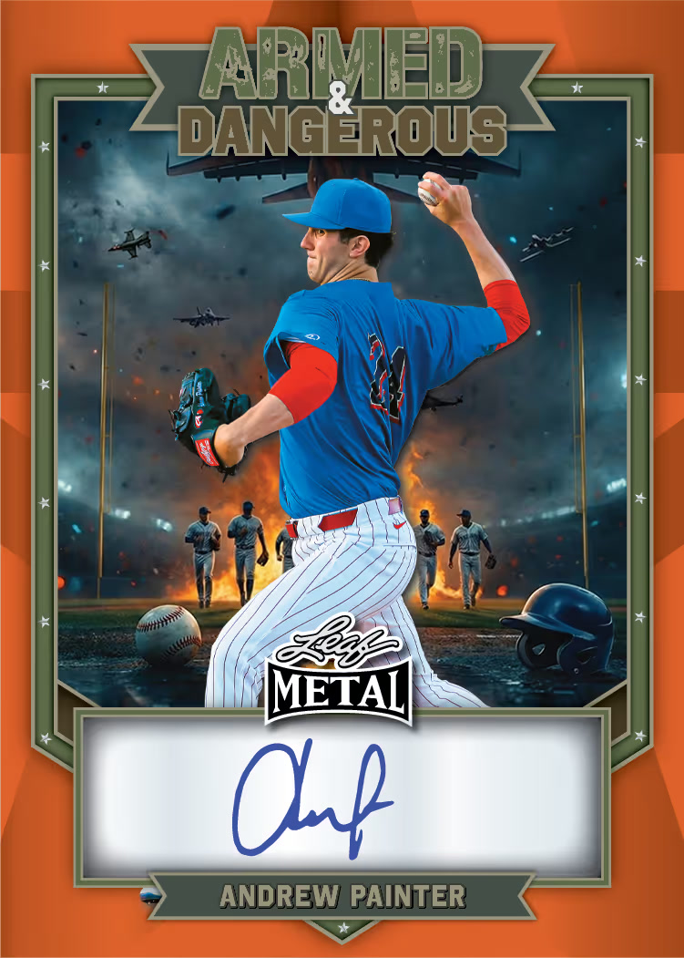 AD War auto trading card from 2026 Leaf Metal Baseball by Leaf