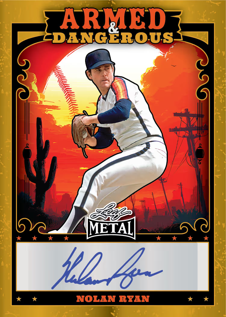 Auto trading card, AD Western parallel from 2026 Leaf Metal Baseball by Leaf