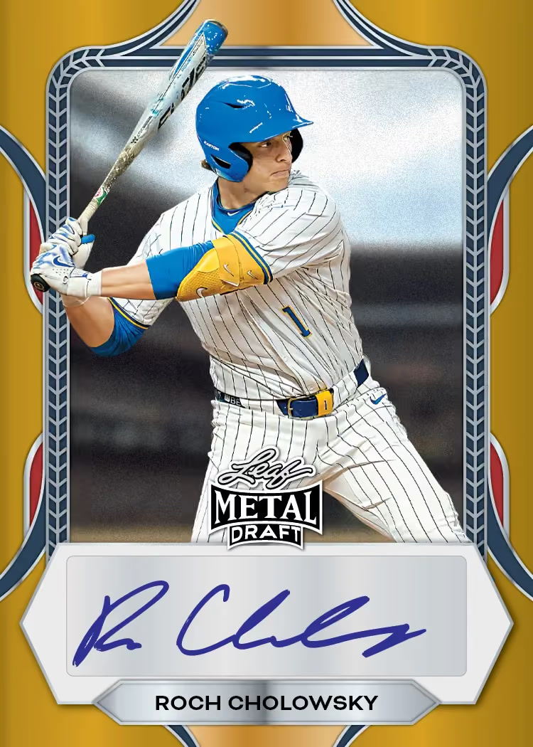 Auto trading card, Base parallel from 2026 Leaf Metal Draft Edition Baseball by Leaf