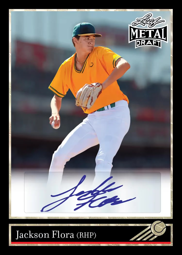 Gold trading card, 1992 Leaf Black parallel from 2026 Leaf Metal Draft Edition Baseball by Leaf