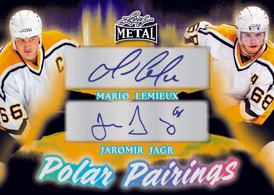 Pairings trading card, 69a5a28515d895e222b8d0d6 9 Polar parallel from 2026 Leaf Metal Hockey by Leaf