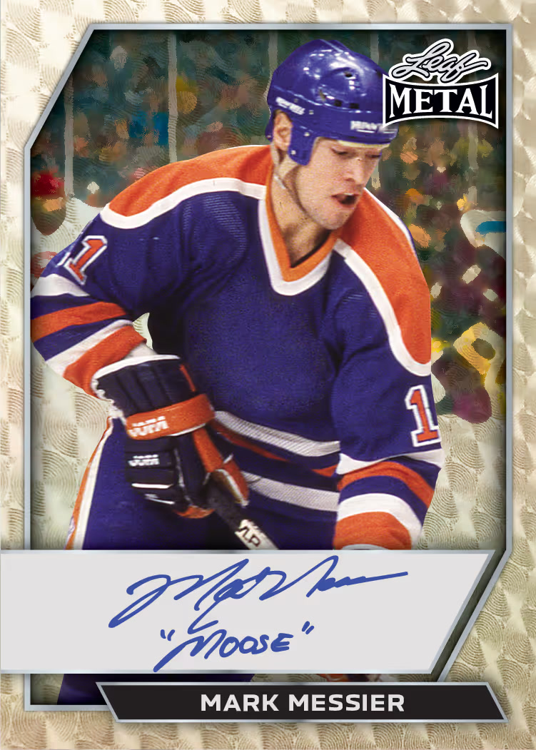 trading card from 2026 Leaf Metal Hockey, published by Leaf