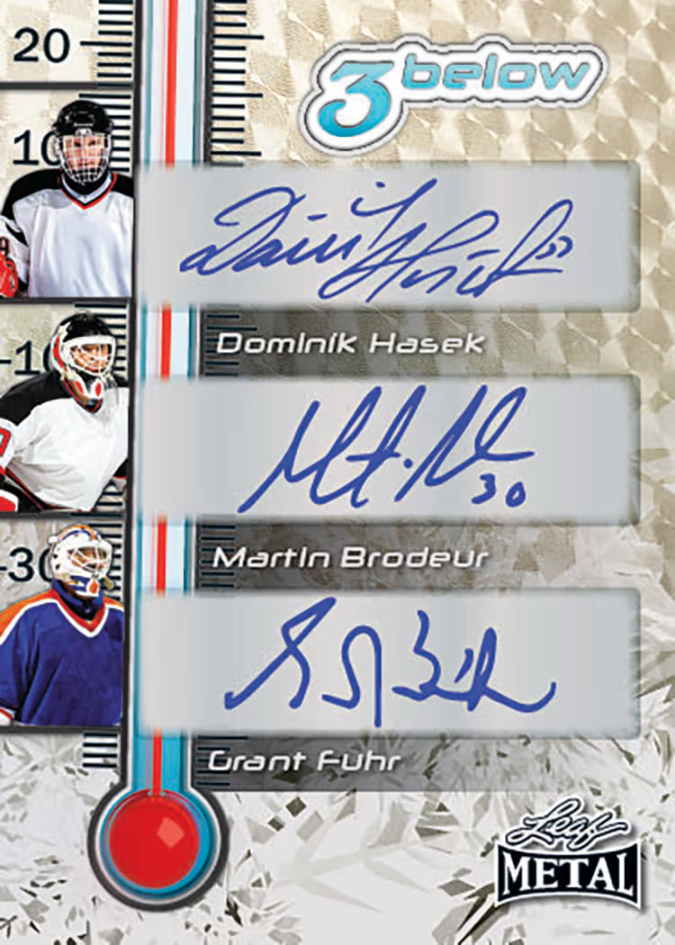 trading card from 2026 Leaf Metal Hockey, published by Leaf