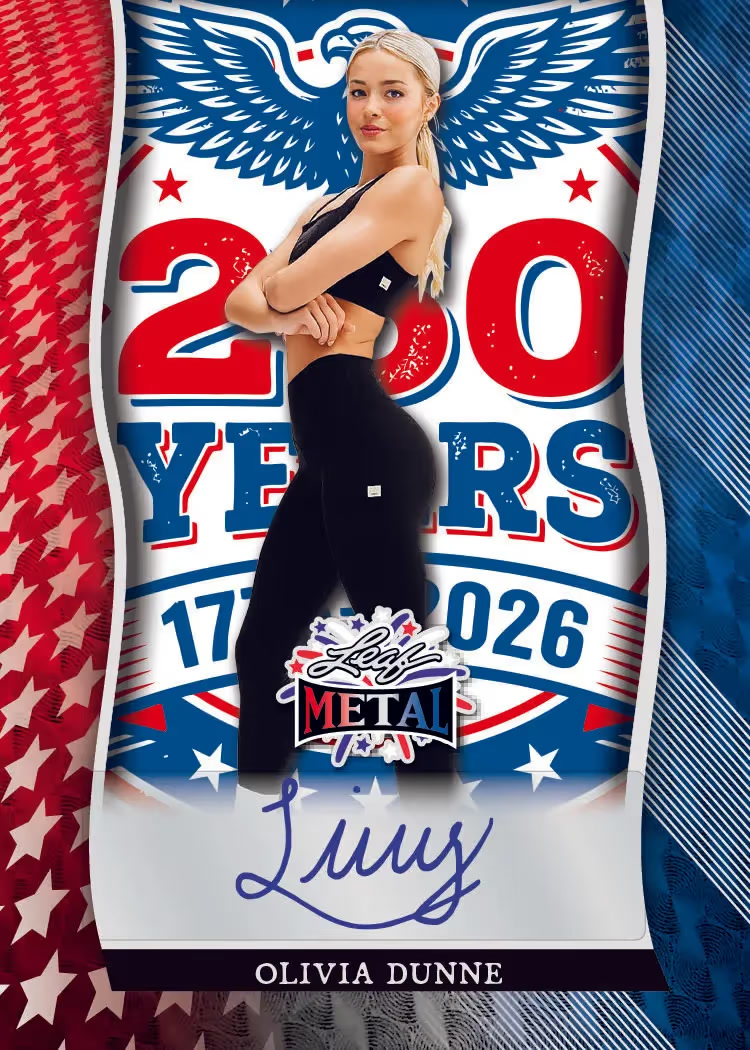 trading card from 2026 Leaf Metal Independence Day, published by Leaf