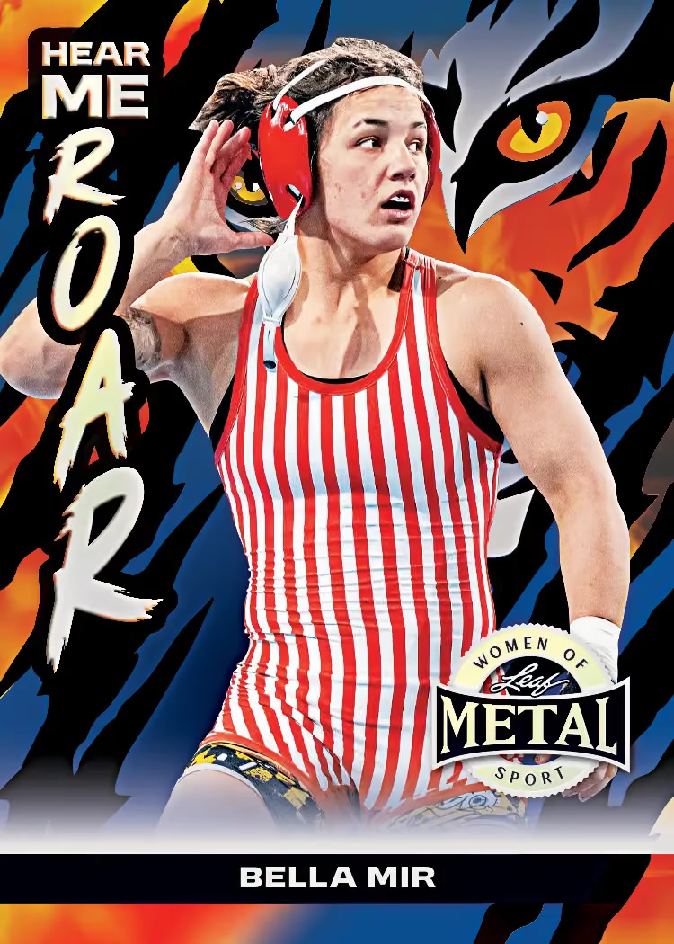 Sales trading card, 8 Hear Me Roar Player Base parallel from 2026 Leaf Metal Women of Sport by Leaf
