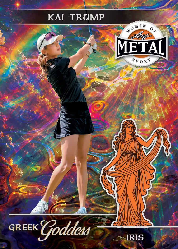 Sales trading card, 4 Greek Goddess Base Player parallel from 2026 Leaf Metal Women of Sport by Leaf