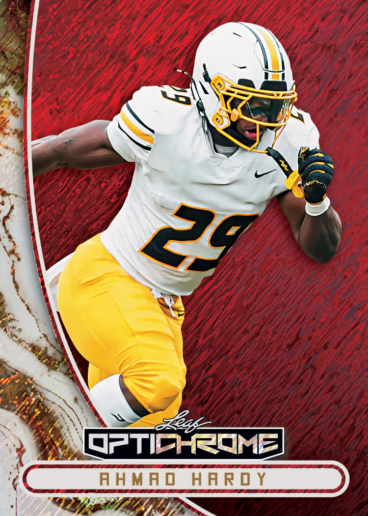 Sales trading card, 26 L Optichrome Football Base Player parallel from 2026 Leaf Optichrome Football by Leaf