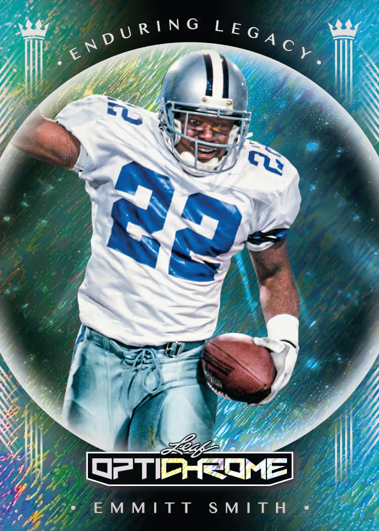 Sales trading card, 26 L Optichrome Football Enduring Legacy Base parallel from 2026 Leaf Optichrome Football by Leaf