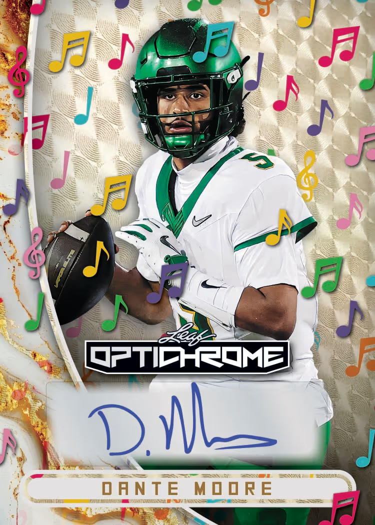 trading card from 2026 Leaf Optichrome Football, published by Leaf