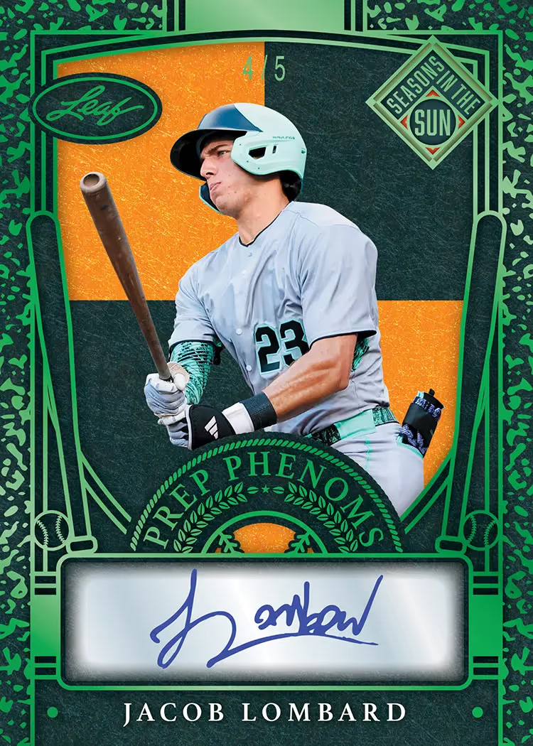 Sales trading card, 14 Prep Phenoms parallel from 2026 Leaf Seasons in the Sun Baseball by Leaf