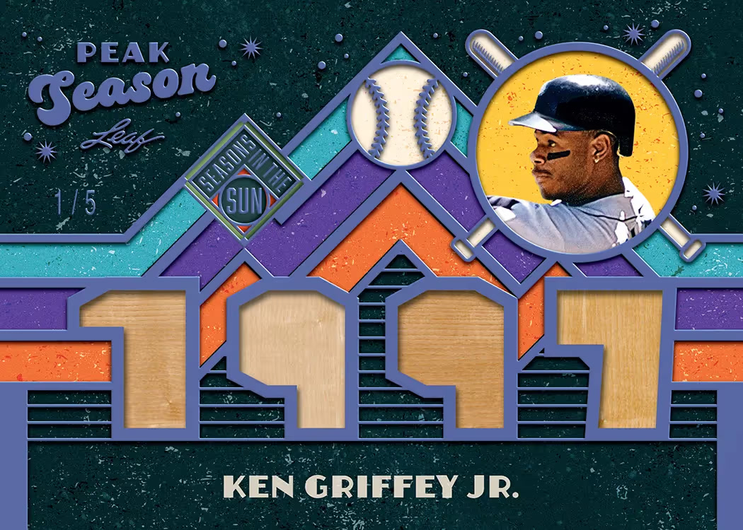 Sales trading card, 13 Peak Season parallel from 2026 Leaf Seasons in the Sun Baseball by Leaf