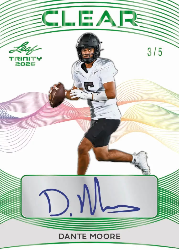 trading card from 2026 Leaf Trinity Football, published by Leaf