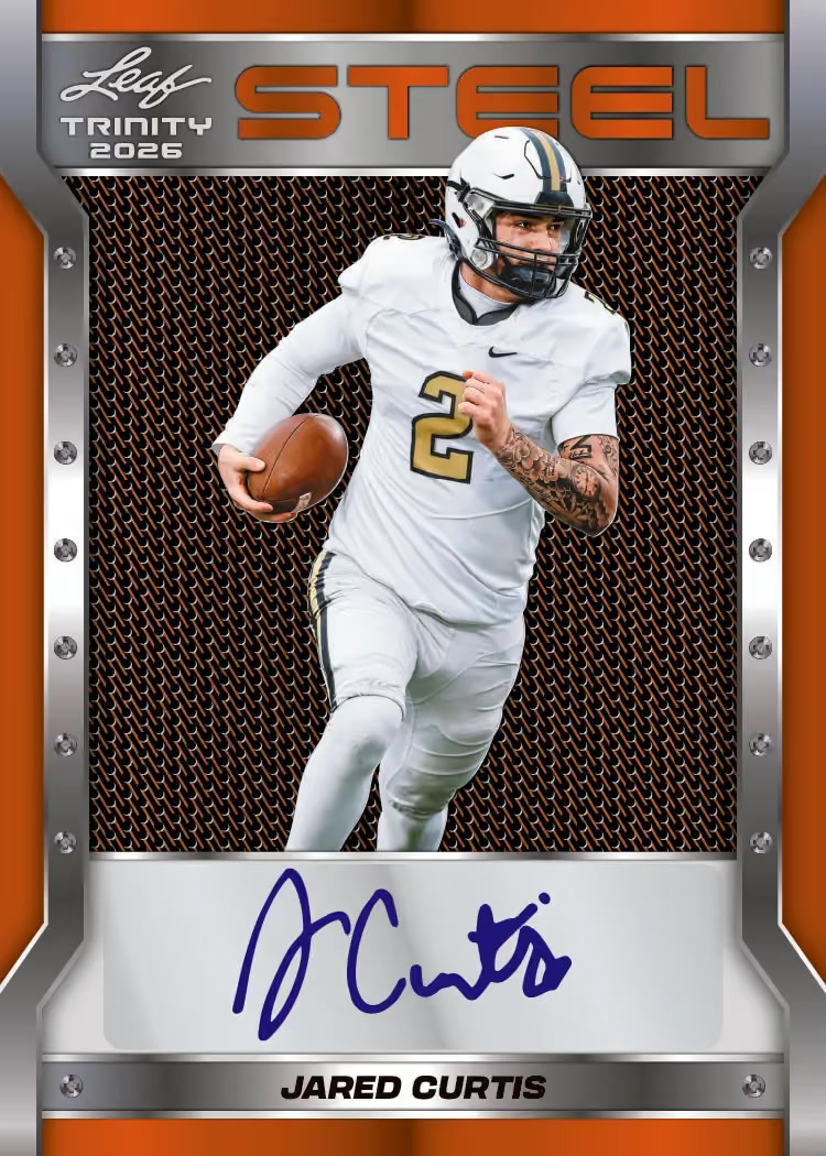 SC trading card, Steel Auto parallel from 2026 Leaf Trinity Football by Leaf