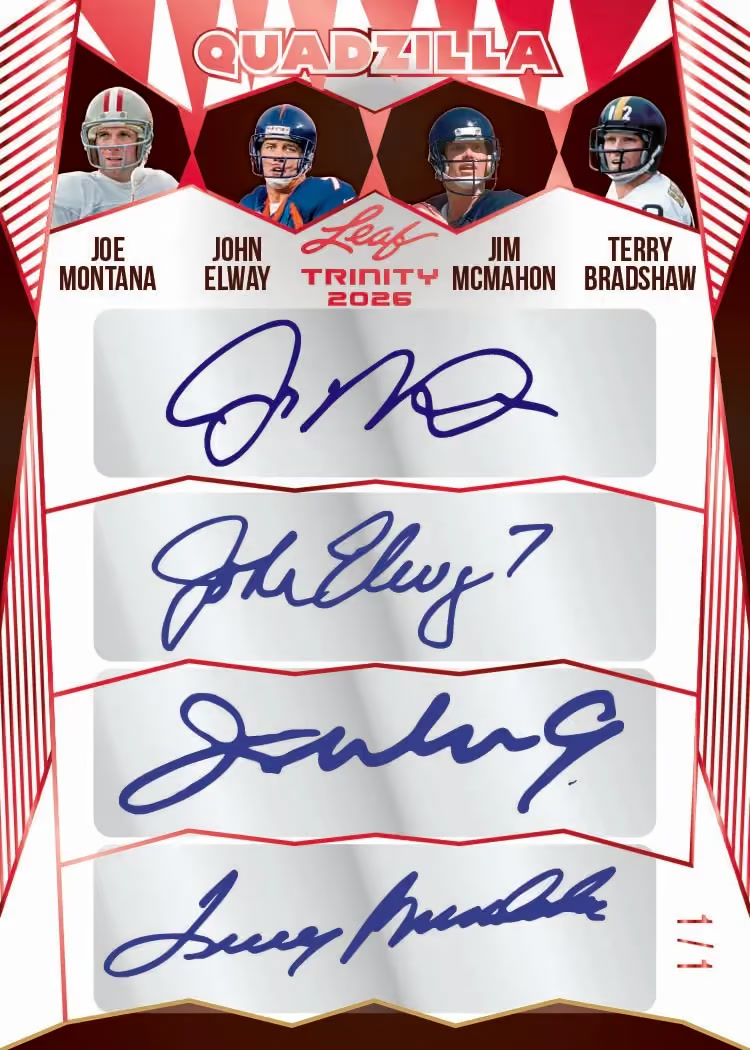 trading card from 2026 Leaf Trinity Football, published by Leaf