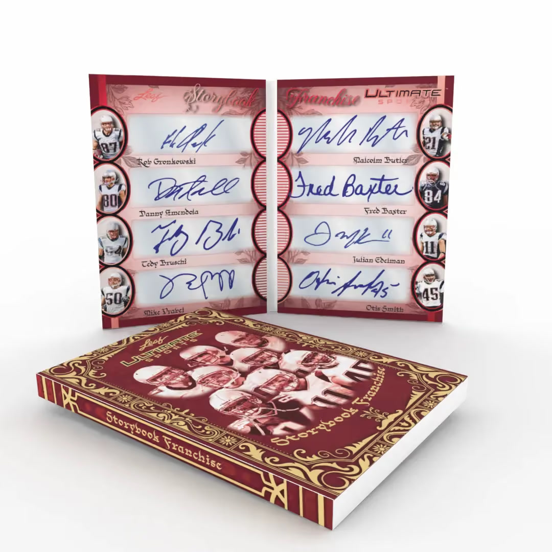 7-Storybook Franchise booklet mockups-Modeled-2-horizontal trading card from 2026 Leaf Ultimate Sports by Leaf