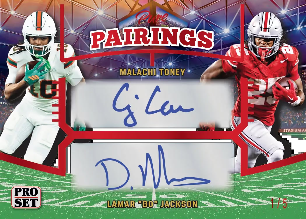 trading card from 2026 Pro Set Metal Football, published by Leaf