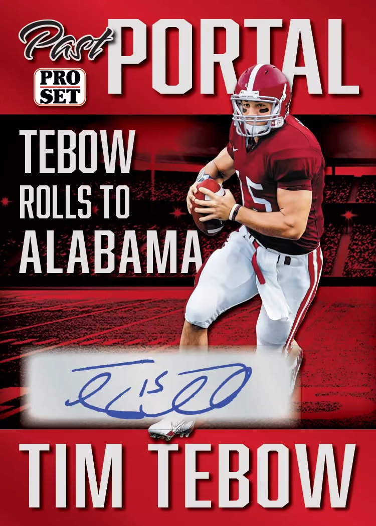 Auto trading card, 13-Past Portal parallel from 2026 Pro Set Metal Football by Leaf