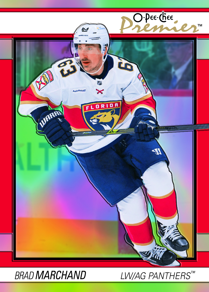 Marchand trading card, 25 26 OPC Platinum F83 p42 crd OP2 parallel from 2025-26 O-Pee-Chee Platinum by Upper Deck