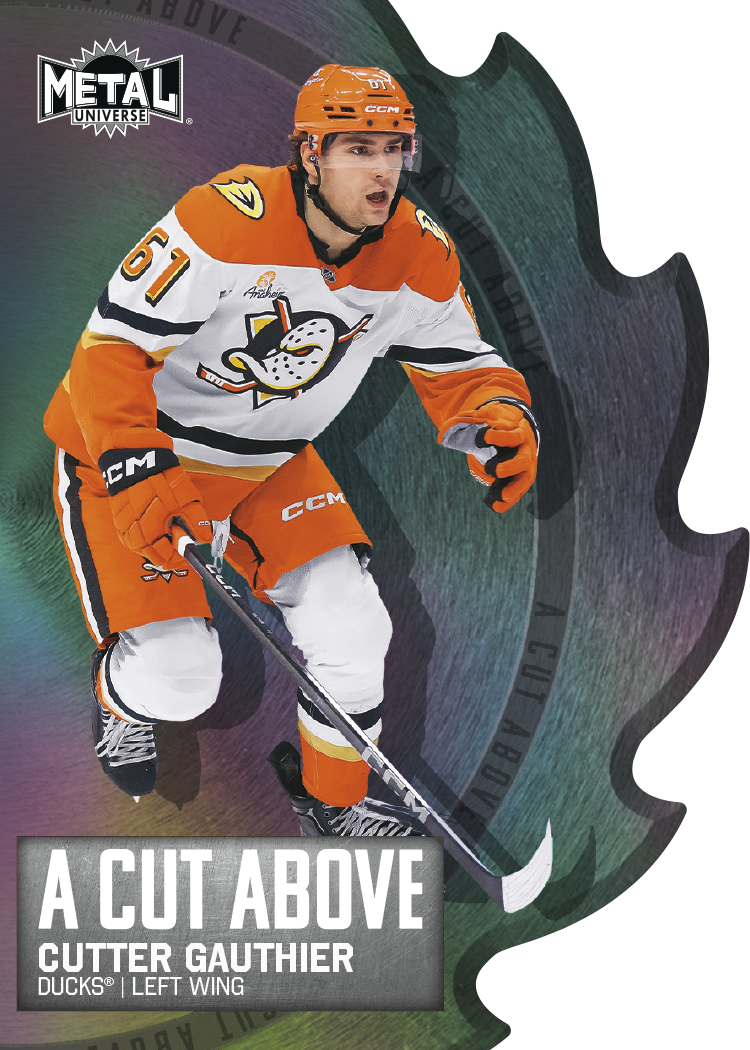 Gauthier trading card, 2025 26 NHL Skybox MU F39 pg27 crd 27of30 parallel from 2025-26 Skybox Metal Universe Hockey by Upper Deck